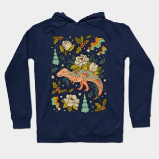 A Cretaceous Christmas: Tyrannosaurus | Holiday Dinosaur | Festive Natural History Art Hoodie